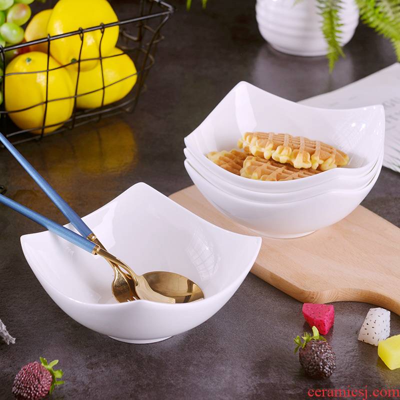 Jingdezhen home four pack 】 【 creative ceramic bowl contracted west dessert bowl ipads porcelain rainbow such as bowl set meals