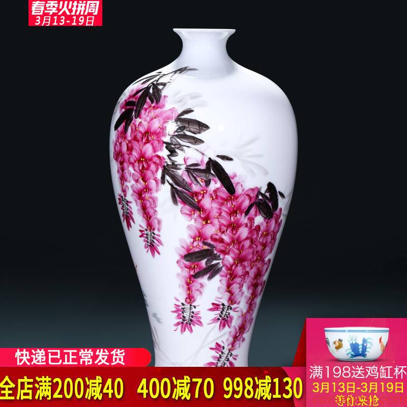 The Master of jingdezhen ceramics hand - made sabingga sukdun dergici jimbi vases, flower arrangement of Chinese style living room TV ark adornment furnishing articles