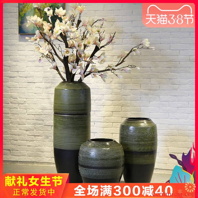 Jingdezhen new Chinese style villa hotel restaurant floor large - sized ceramic furnishing articles sitting room decoration vase club flower