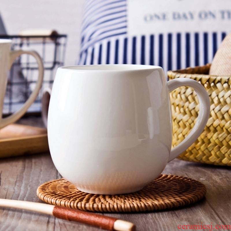 Jingdezhen contracted household pure white cup keller ceramic cup ipads porcelain coffee cup milk cup creative cup