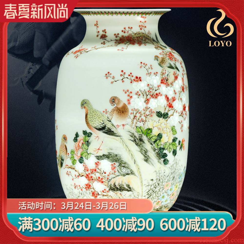 Jingdezhen ceramics vase hand - made color MeiKaiWuFu new Chinese style household living room TV cabinet decoration