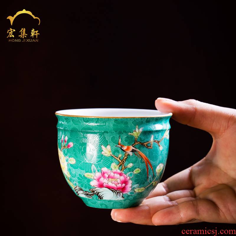 The Master of jingdezhen ceramic sample tea cup cup single cup large bowl grilled hand - made pastel flowers kung fu manual small cup