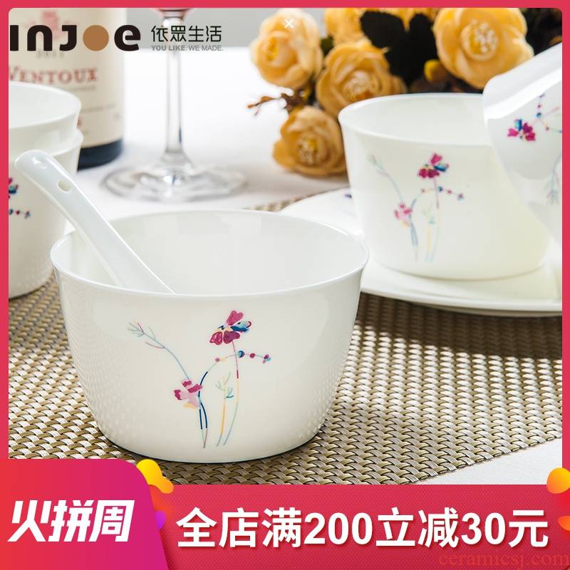 In accordance with the household ceramic bowl chopsticks dishes tangshan ipads In - glazed porcelain tableware rainbow such as bowl Chinese rice bowl small bowl of soup bowl