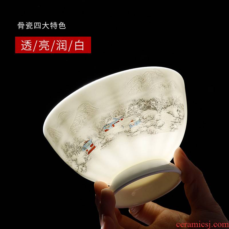 Use of household single jingdezhen ceramic Bowl of rice bowls 4.5 inch 10 gift boxes high ipads China for the job