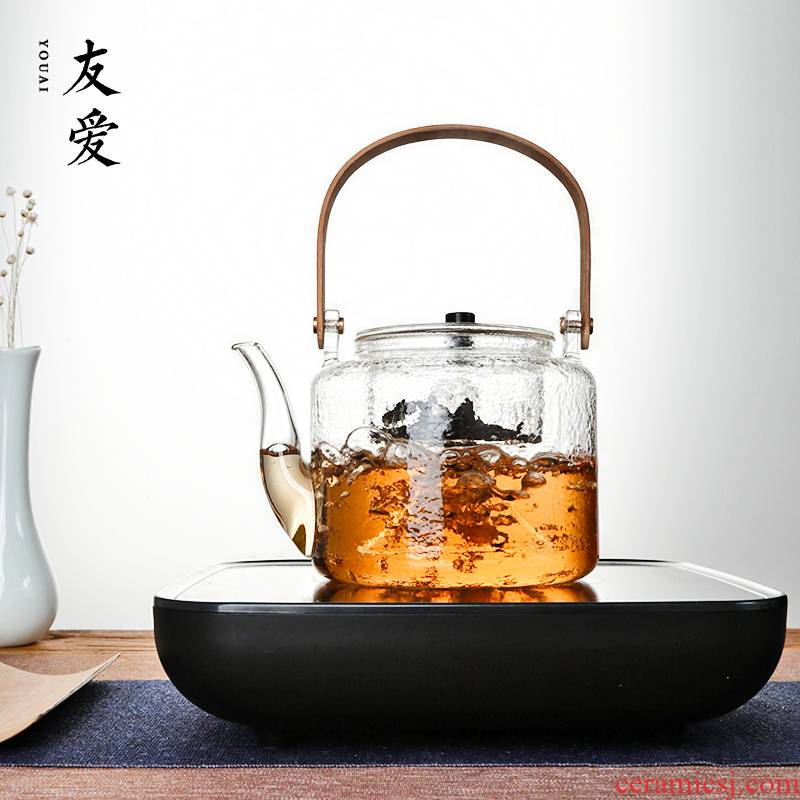 Love home cooked this tea machine electricity TaoLu heat - resistant glass teapot set steam steaming tea boiled the tea stove double tank