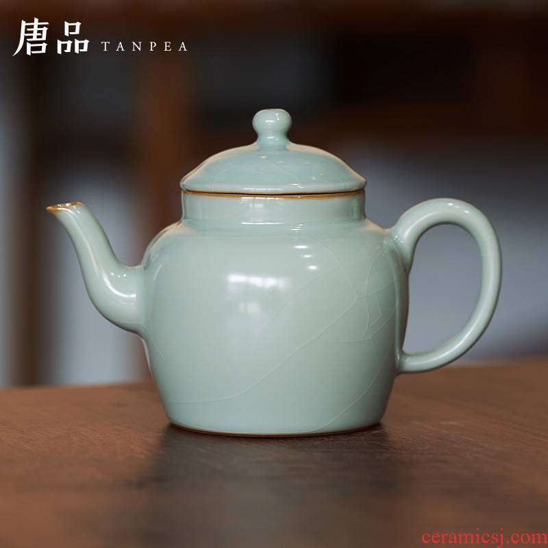 Tang Pin your up teapot manual palace the lantern teapot azure open piece of jingdezhen ceramic kung fu tea set single pot of gifts