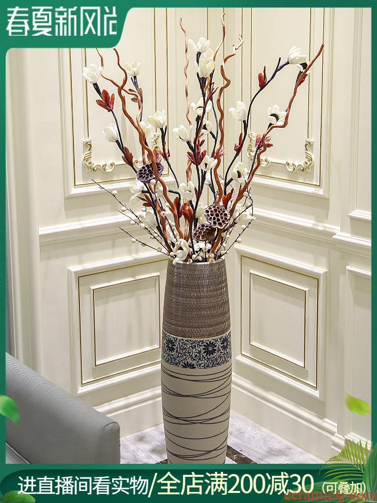 Ceramic flower implement landing place flower arranging European contracted sitting room modern creative home furnishing articles decoration large vase