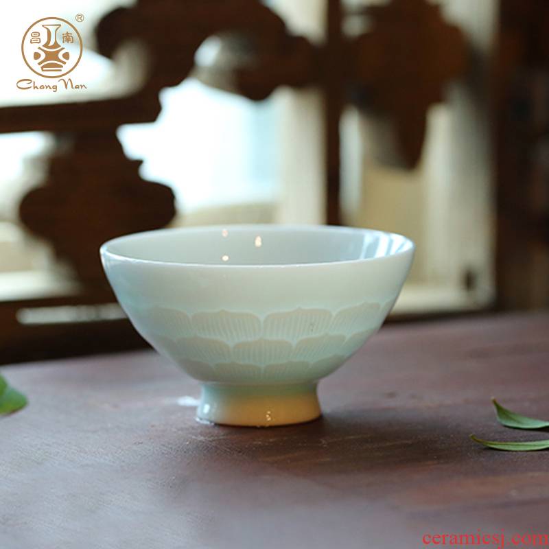 Chang south sample tea cup small jingdezhen ceramic cups kung fu master cup tea lotus hat to individual single CPU