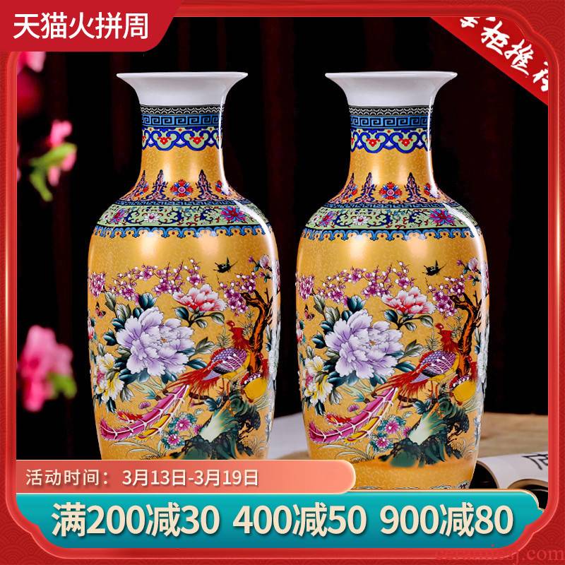 Jingdezhen ceramics handicraft sitting room be born big vase flower arranging Chinese style household adornment furnishing articles TV ark