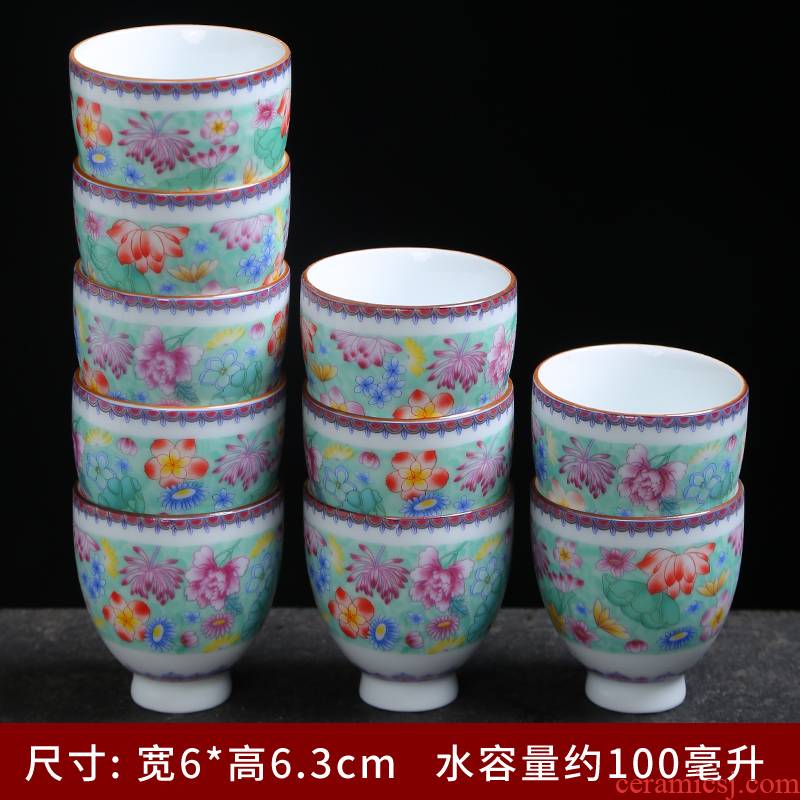 Tasted silver gilding jingdezhen porcelain cup sample tea cup kung fu tea set ceramic masters cup a cup of tea light