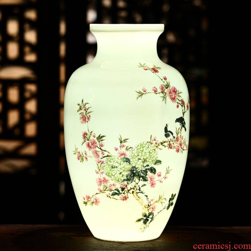 Jingdezhen ceramic hand - made enamel vase sitting room of Chinese style household furnishing articles flower arranging thin body porcelain wine accessories
