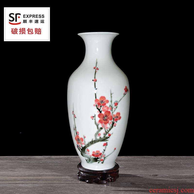 Liling porcelain ceramic glaze furnishing articles MeiKaiWuFu bottle sitting room under pure hand - made home decoration gifts