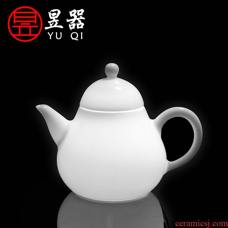 Yu ware jingdezhen jade teapot mud Chinese kung fu tea set with white porcelain teapot pear - shaped teapot trumpet