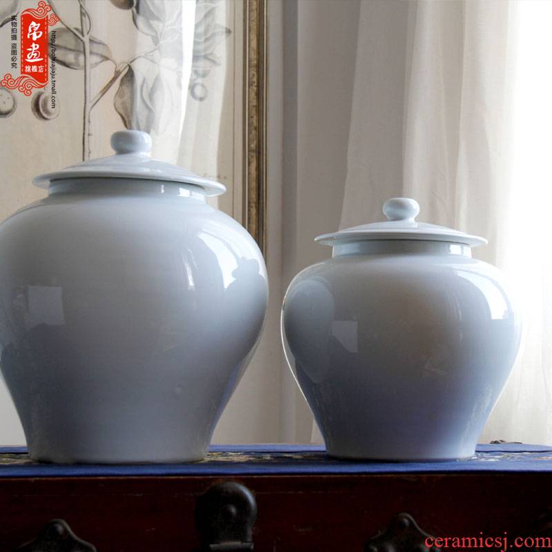 Jingdezhen ceramic vase general furnishing articles white pot sitting room of Chinese style household creative dry flower arranging flowers, soft decoration