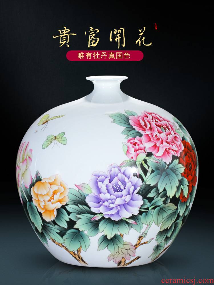 Jingdezhen ceramic master hand made porcelain vase furnishing articles of the new Chinese rich ancient frame sitting room decoration wedding decoration