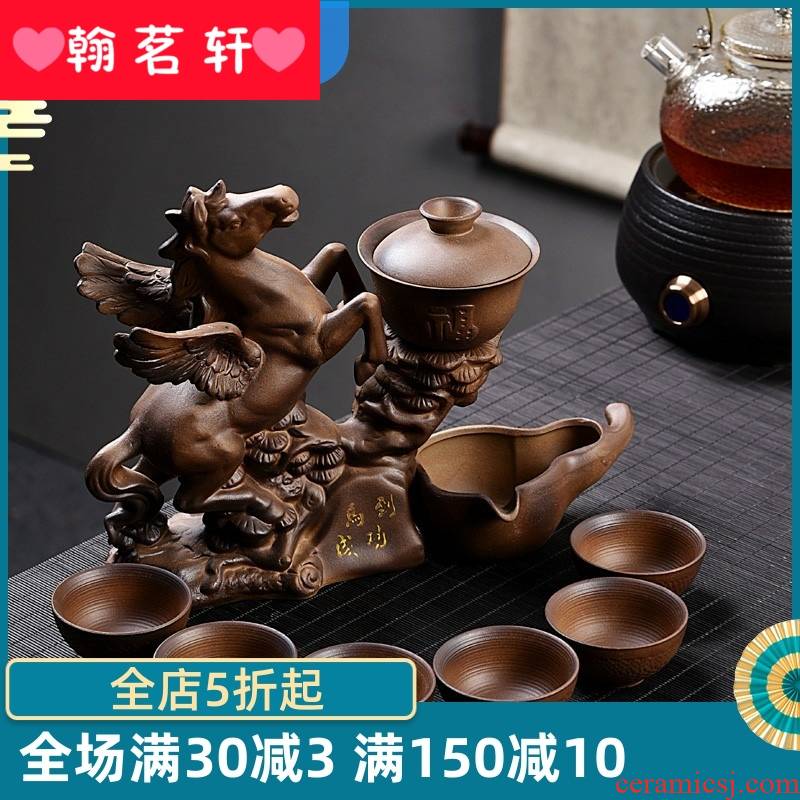 Fit. - creative ceramic semi - automatic teapot lazy tea ware has contracted household kung fu tea set a single hot
