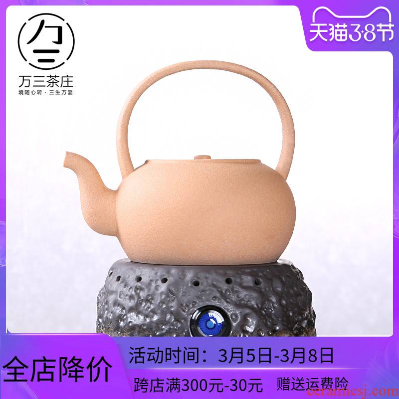 Three thousand tea set of coarse pottery kettle household electric TaoLu mini pot of boiled tea machine small tea stove heat - resistant glass