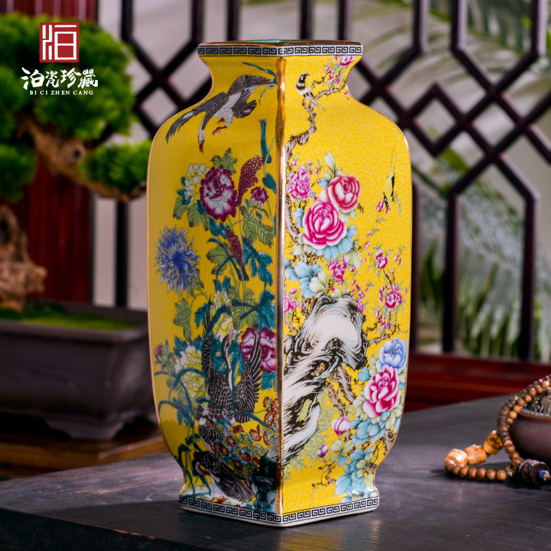 Jingdezhen ceramics imitation the qing qianlong Chinese flower arranging the sitting room porch crafts home decoration vase furnishing articles