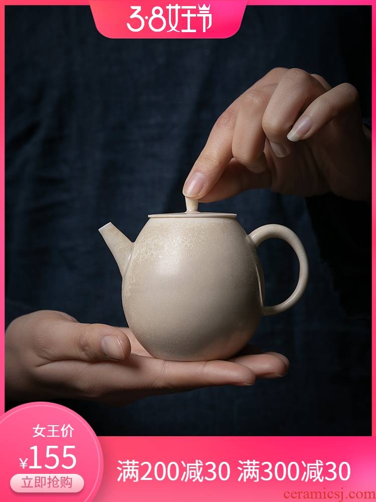 Jiangnan hand past the teapot suit household wood dust dragon egg pot ceramic kung fu tea set single pot little teapot