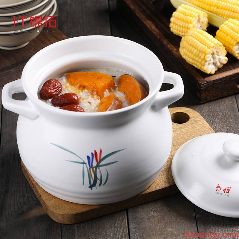Casserole stew soup pot, high - temperature high - capacity ceramic pot soil pot gas flame cook porridge pot soup tasty Casserole