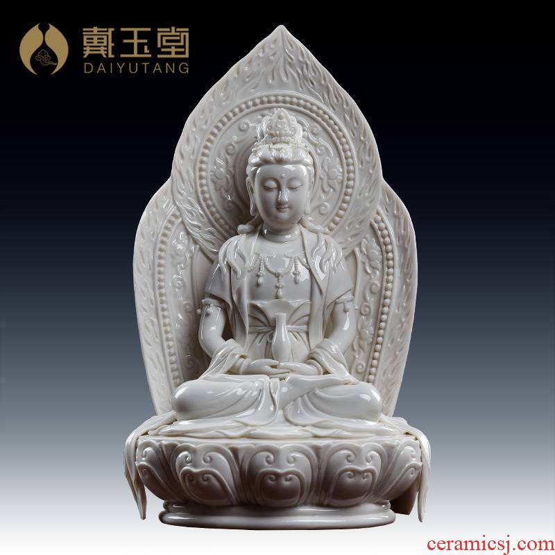 Yutang dai ceramics decoration furnishing articles lotus guanyin Su Du village master manually signed limited/D27-111