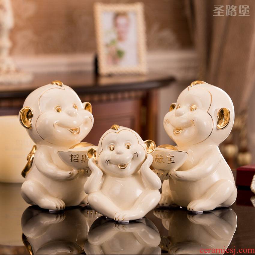 Fort SAN road ceramic creative monkey monkey furnishing articles decorations mascot home sitting room decoration gift wrap and mail