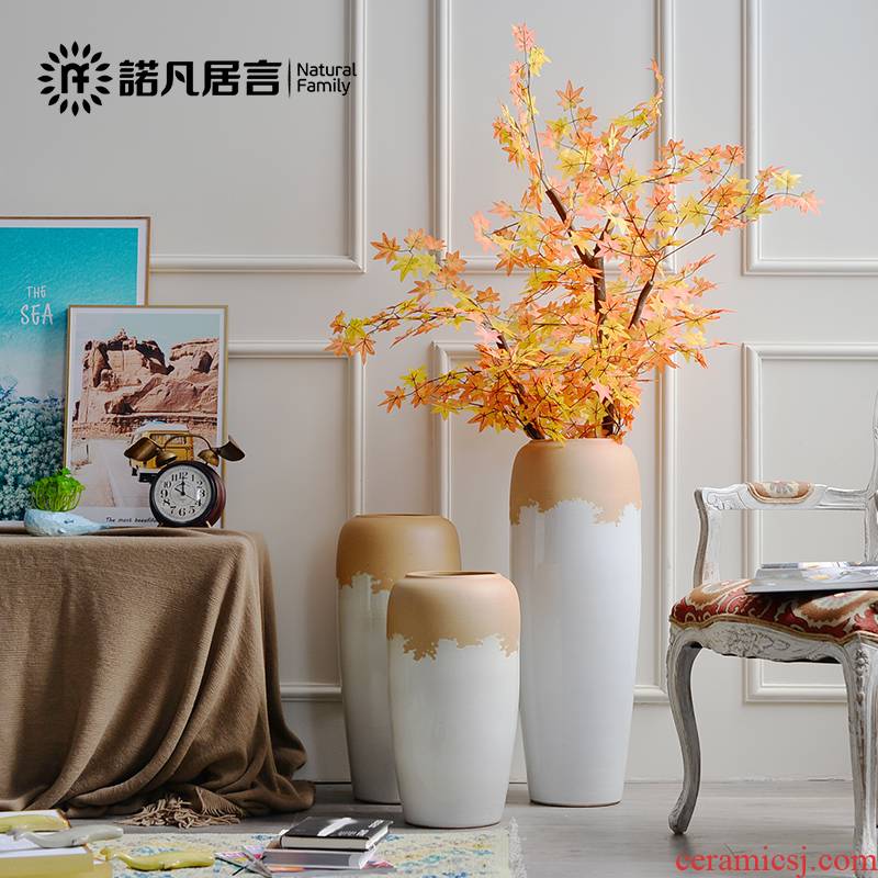 Large ceramic vase landed flower arrangement sitting room hotel furnishing articles European rural dried flowers, contracted and I ins decoration