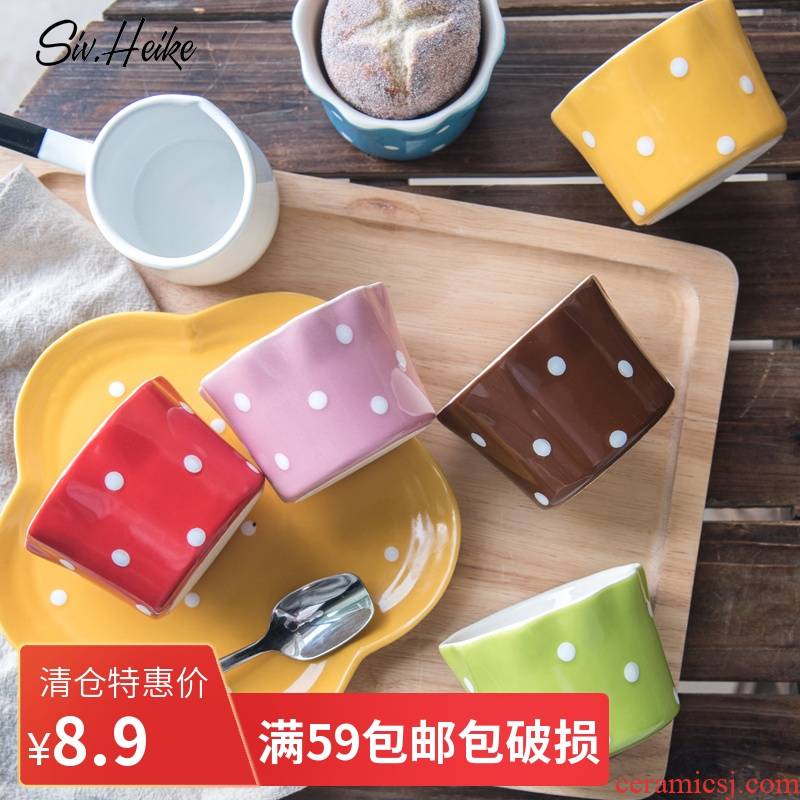 Wave point ou Japanese ins color ceramic bowl shu she pudding cup oven baking bake bowl cake mould