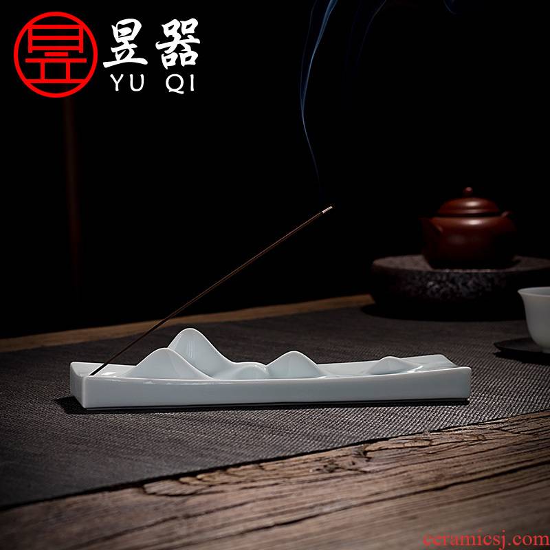 Yu ware jingdezhen ceramic incense inserted shadow green creative fragrance incense supporting household censer zen tea furnishing articles