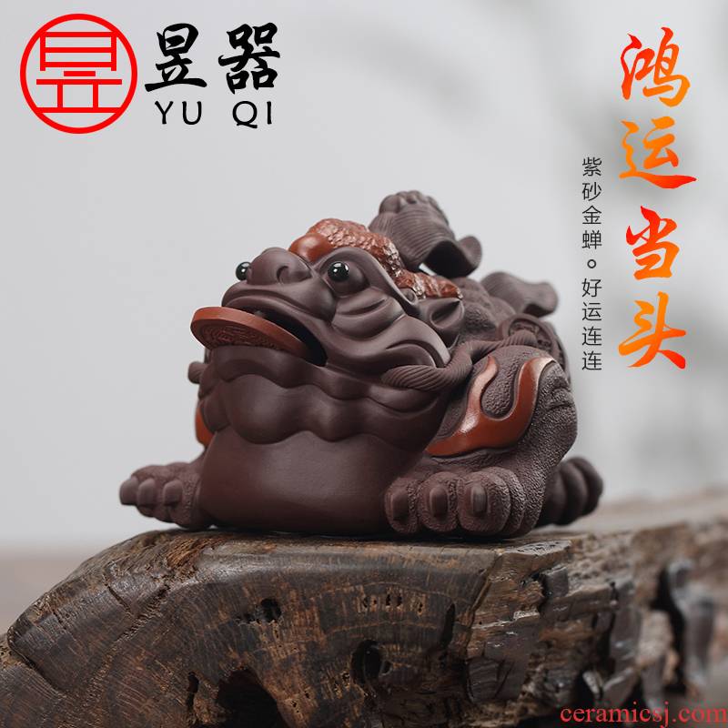 Yu is much luck, yixing purple sand tea pet furnishing articles play spittor tea tea tea accessories can raise creative tea sets