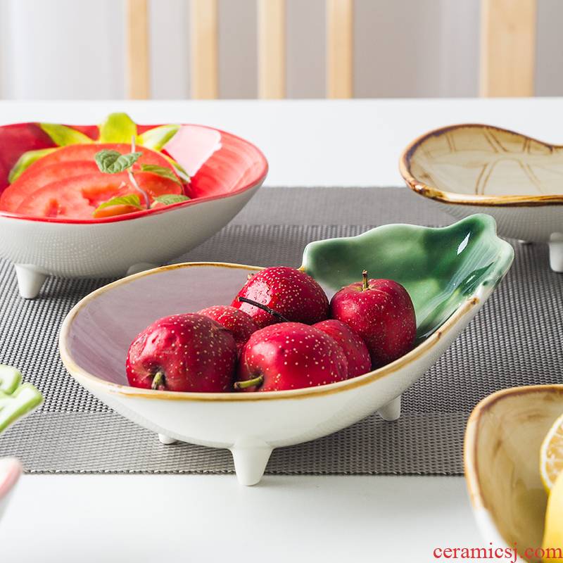Mystery Japanese lovely ceramic plate creative household food dish plate irregular small plate of fruit salad bowl