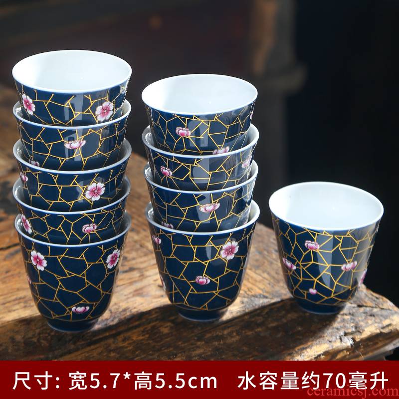 Jingdezhen colored enamel very beautiful blue and white cup sample tea cup of the big bowl kung fu masters cup tea tea bowl