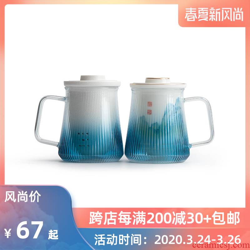 Mr Nan shan gradient heat - resistant glass cup of household ceramic tea cup tea mugs office separation