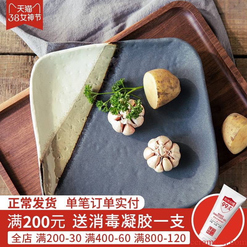 Jian Lin creative Japanese character coarse ceramic disc restoring ancient ways gifts home asakusa salad dish plates