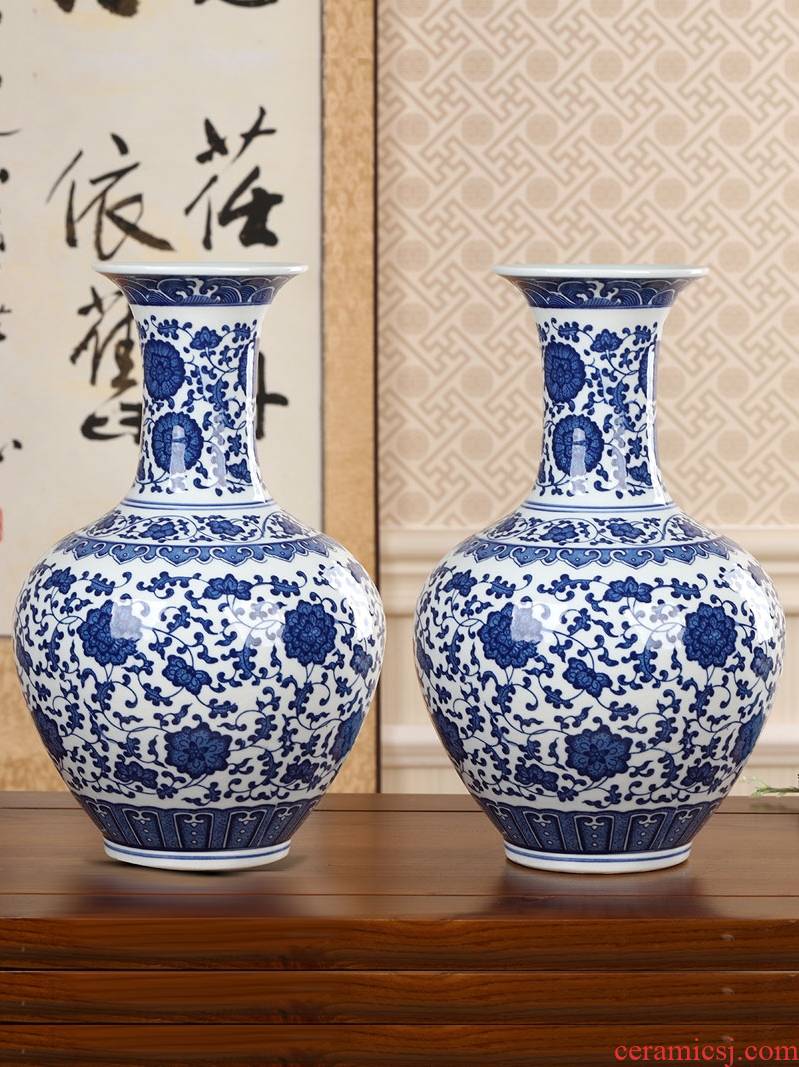 Jingdezhen ceramic vase furnishing articles living room flower arranging modern blue and white porcelain vase household adornment furnishing articles