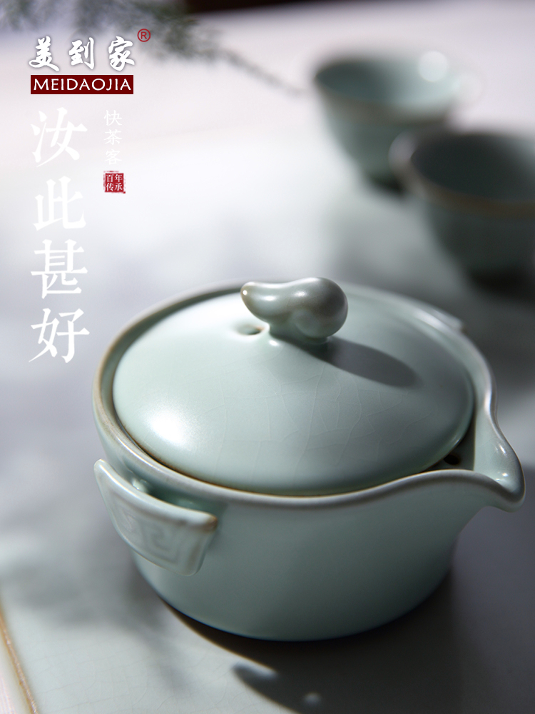 Beautiful home to open the slice your up with ruyi hand grasp lid bowl of tea bowl checking ceramic single office teapot