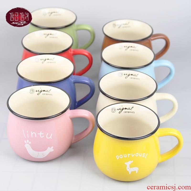 Contracted ceramic keller cup large cup of milk for breakfast cup logo custom spoon oz cups of coffee cup with cover