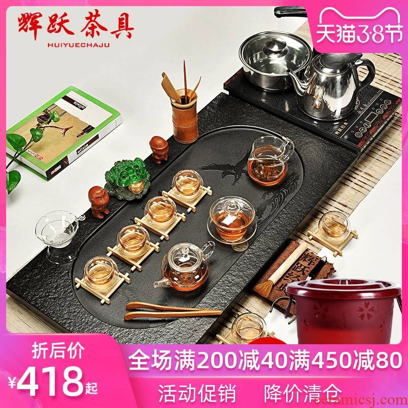 Hui make contracted block sharply stone tea tray is a complete set of ceramic your up induction cooker stone tea table suit tea home