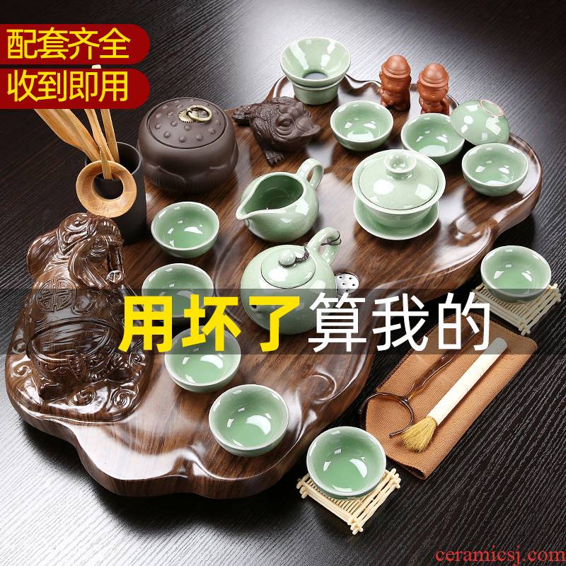 Tea tray was suit small glass set of ceramic Tea set household contracted and I tray kongfu Tea sea office