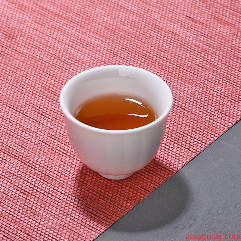 Jun ware fine white porcelain cups dehua lard white ceramic sample tea cup kung fu tea set individual petals cup cup
