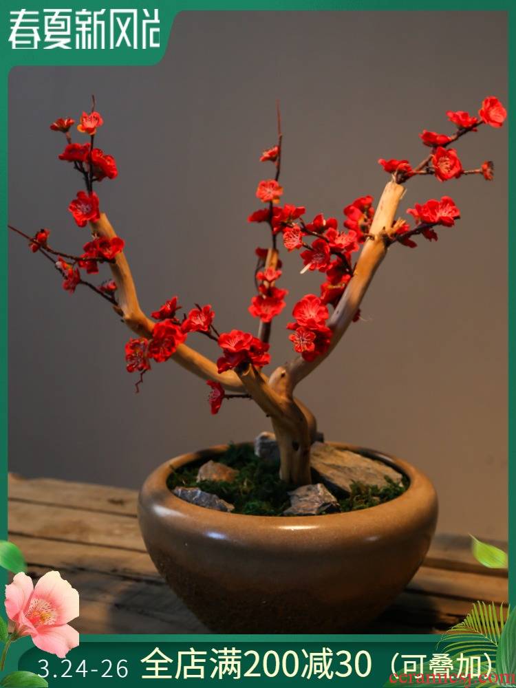 Creative move green plant household indoor potted bonsai the plants of jingdezhen ceramic flower pot sitting room adornment big furnishing articles