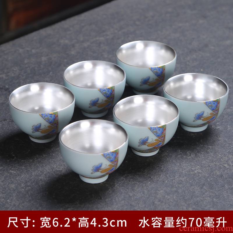 Household single cup suit jingdezhen celadon kung fu tea set ceramic cups of a complete set of contracted GaiWanCha dish the teapot