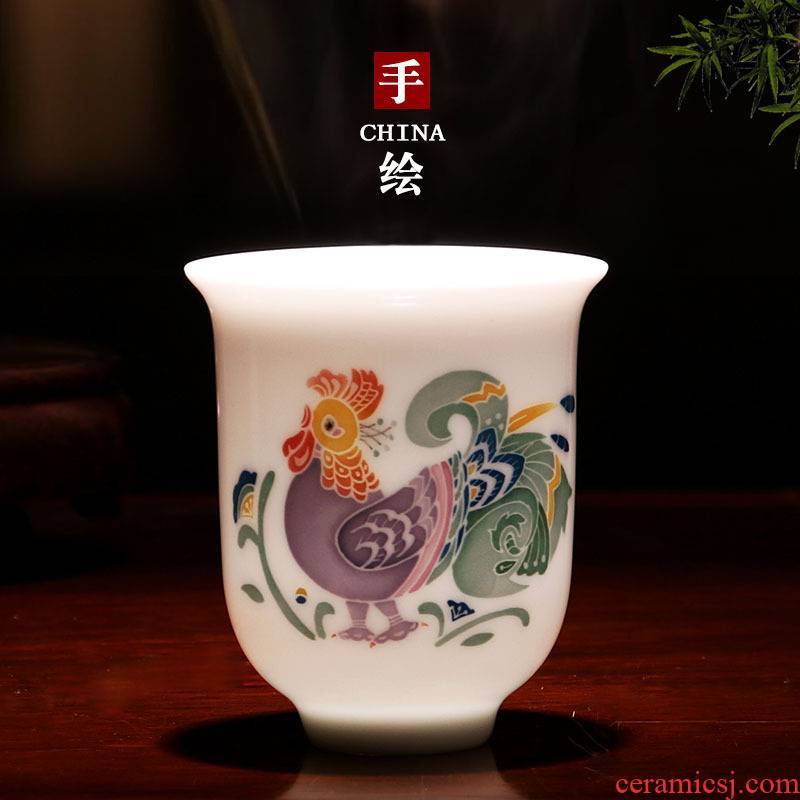 Liling porcelain porcelain good remit tea master cup single CPU hand - made ceramic kung fu tea cups propitious to collect gifts
