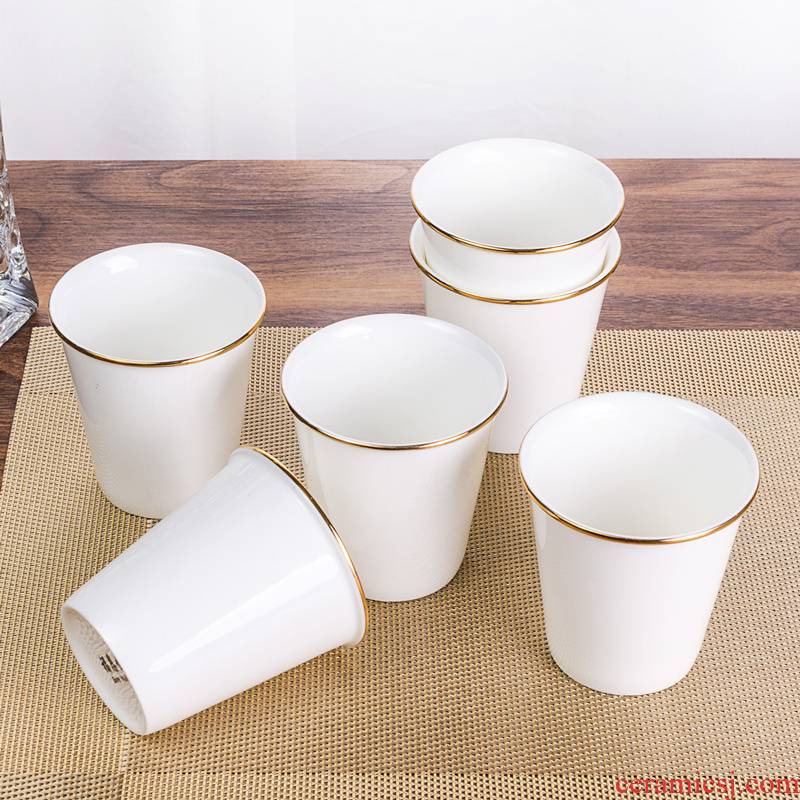 6 ipads Cup China small Cup mini white glass ceramic household ultimately responds Cup of water glass Cup