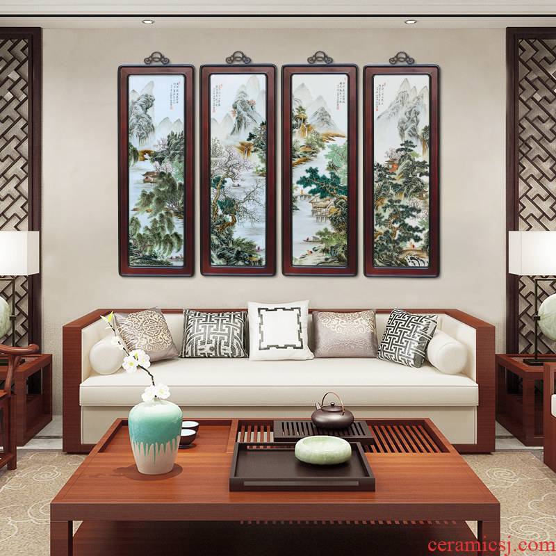 The sitting room sofa setting wall decorations porch corridor murals hand famille rose porcelain of jingdezhen porcelain plate painting