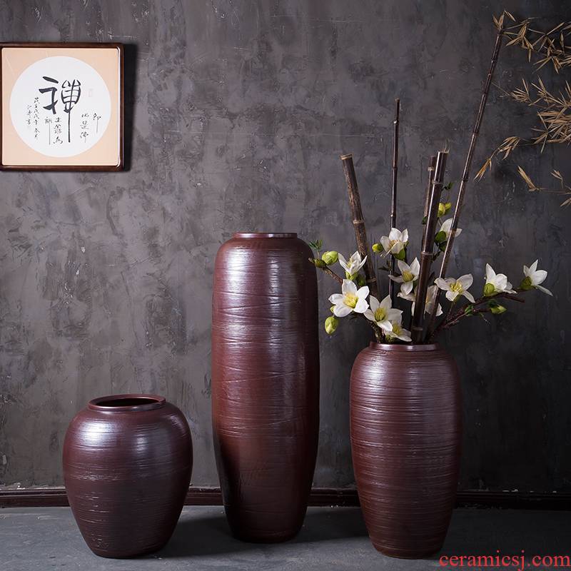 New Chinese style ceramic vase furnishing articles flower arranging large sitting room ground flowerpot jingdezhen household contracted modern northern Europe