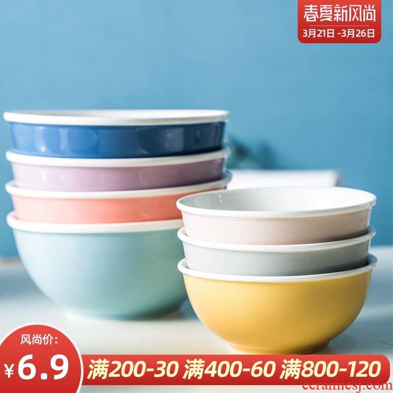 Marca dragon Nordic tableware, ceramic bowl of rice bowl bowl of fresh salad bowl such as bowl of soup bowl small household students contracted