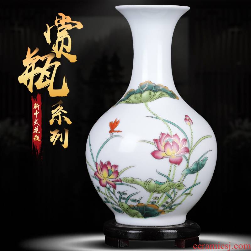 Antique vase of jingdezhen ceramics creative famille rose porcelain decorations adornment of the sitting room of Chinese style household furnishing articles