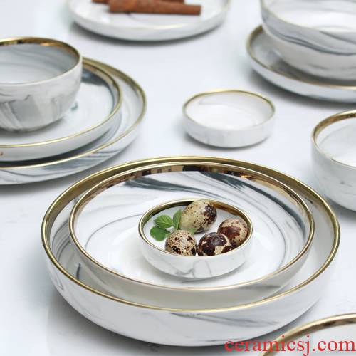 Ancient bo Nordic up phnom penh marble ceramic dinner plate household rice bowl dish dish dish disk bowl of soup bowl