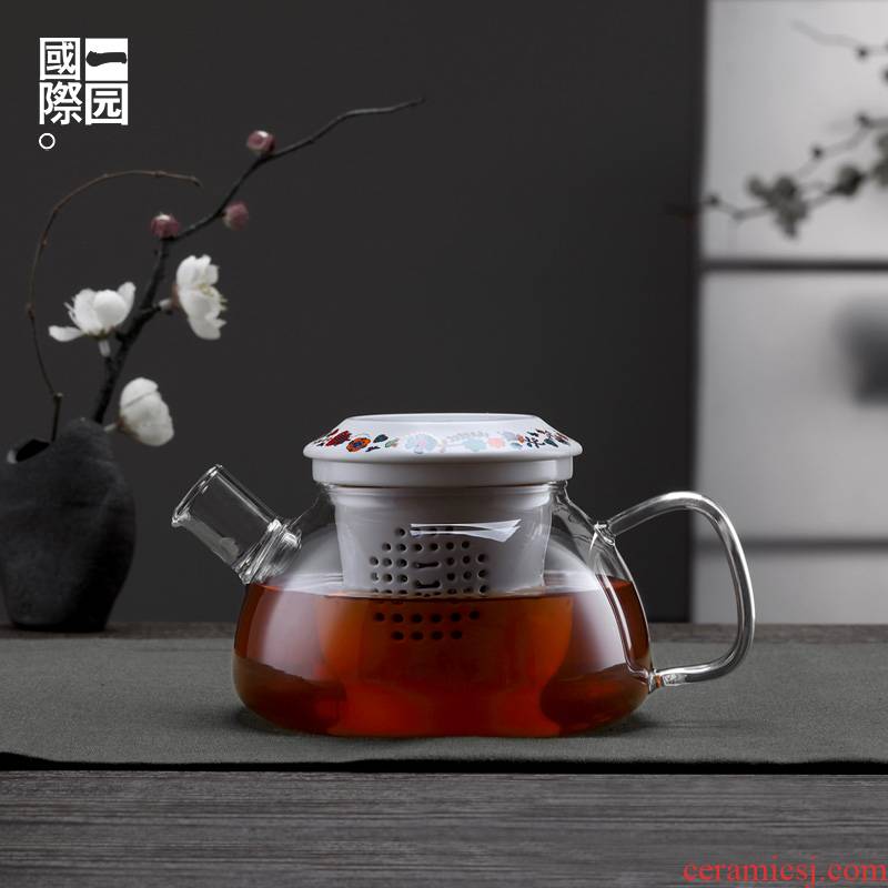 The manual glass garden international business take The teapot ceramic filter pot of household glass teapot gifts